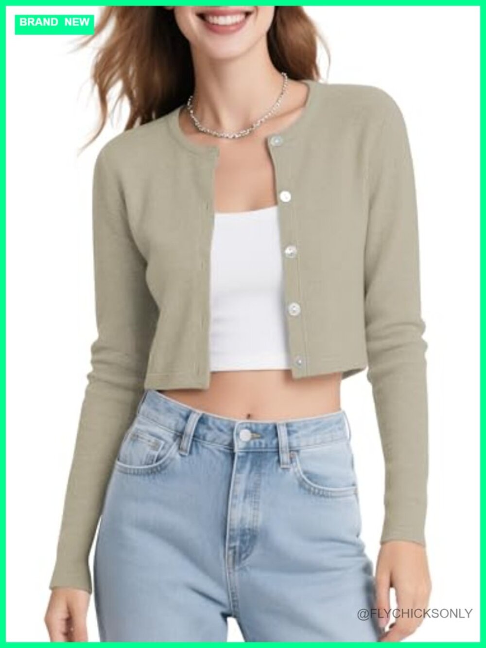 Cropped Cardigan Sweater Long Sleeve Button Front Shrug for Dresses